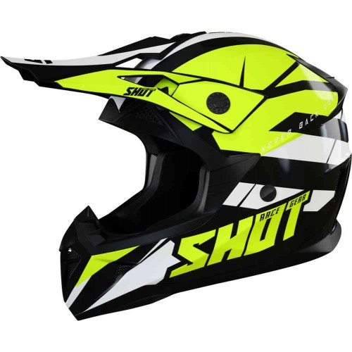 КАСКА SHOT PULSE REVENGE BLACK NEON YELLOW WHITE
