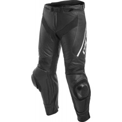 Мъжки кожен мото панталон Dainese Delta 3 Black/Black/White