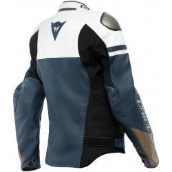 Дамско кожено мото яке Dainese Rapida Lady Black-Iris/White/Tibetan Plat.