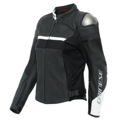 Дамско перфорирано кожено мото яке Dainese Rapida Lady Perf. Black/White