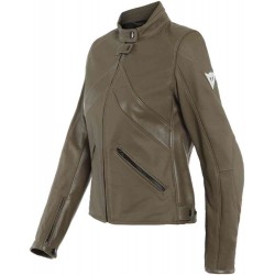 Дамско кожено мото яке Dainese Santa Monica Lady Perf. Light Brown
