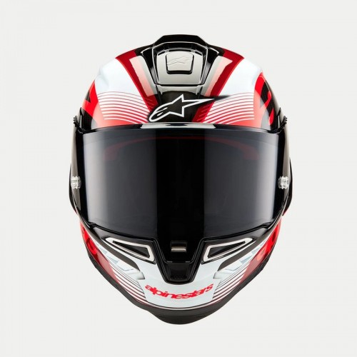 Мото каска Alpinestars Supertech R10 Team Black Carb Red White Glossy