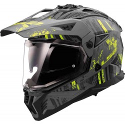 Мото каска LS2 MX702 Pioneer II Crazy Matt Black/Grey/H-V Yellow ECE 22.06