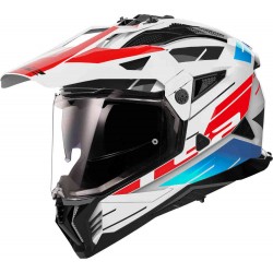 Мото каска LS2 MX702 Pioneer II Namib Gloss White/Red/Blue ECE 22.06