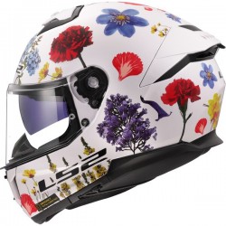 Мото каска LS2 FF808 Stream II Flowers Gloss White E2206