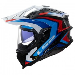 Мото каска LS2 MX701 Explorer Carbon Frontier White/Blue/Red E2206