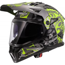 Мото каска LS2 MX702 Pioneer II Rangi Matt Titanium/Hi Vis E2206