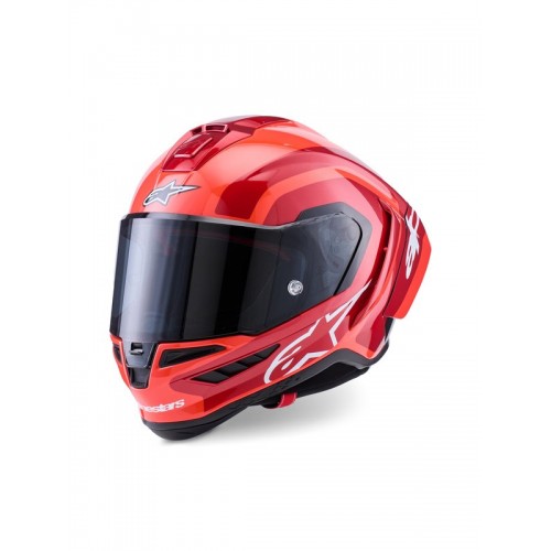 Мото каска Alpinestars Supertech R10 Arius Black/White/Double Red Glossy