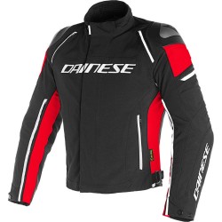 Мъжко текстилно мото яке Dainese Racing 3 D-Dry® Black/White/Red-Fluo