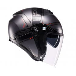Мото каска AGV Irides Zagabria Matt Gunmetal/Red E2206