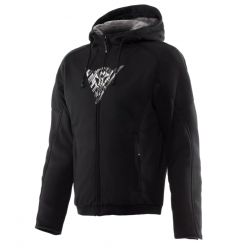 Мото суитшърт Dainese Bovisa Safety Hoodie Full-Zip Black/White