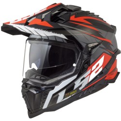 Мото каска LS2 MX701 Explorer Spire Black Red White E2206