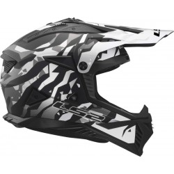 Мото каска LS2 MX708 Fast II Grotesk Matt Black/Grey E2206