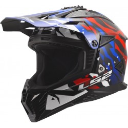 Мото каска LS2 MX708 Fast II Grotesk White/Blue/Red E2206