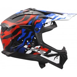 Мото каска LS2 MX708 Fast II Grotesk White/Blue/Red E2206