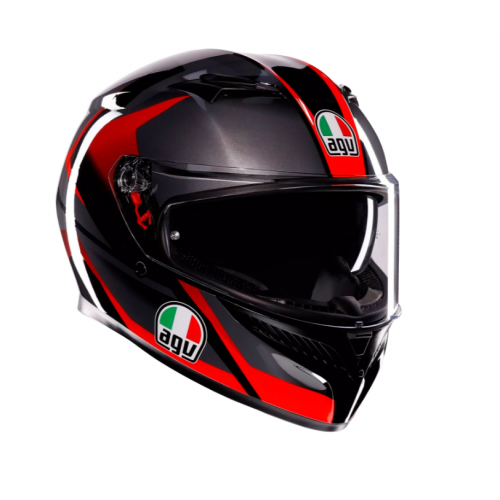 КАСКА AGV K3 E2206 - STRIGA BLACK/GREY/RED