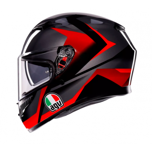 КАСКА AGV K3 E2206 - STRIGA BLACK/GREY/RED