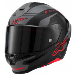 Мото каска Alpinestars S-R7 A-Core Black Gray Red Matt E2206
