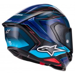 Мото каска Alpinestars S-R7 Kinetis Black Blue Pink Fluo White Glossy E2206